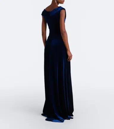 Monique Lhuillier Embellished draped velvet gown | Thumbnail 6 Monique Lhuillier Embellished draped velvet gown | Thumbnail 6
