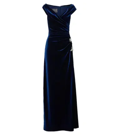 Monique Lhuillier Embellished draped velvet gown | Thumbnail 1 Monique Lhuillier Embellished draped velvet gown | Thumbnail 1