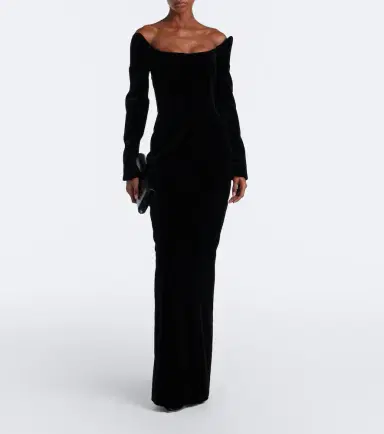 Mugler Velvet bustier gown | Thumbnail 3 Mugler Velvet bustier gown | Thumbnail 3