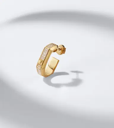Messika Moderniste 18kt gold single hoop earring with diamonds | Thumbnail 5 Messika Moderniste 18kt gold single hoop earring with diamonds | Thumbnail 5