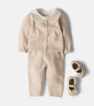 C'era Una Volta Baby Selene embroidered cardigan and pants set | Thumbnail 4 C'era Una Volta Baby Selene embroidered cardigan and pants set | Thumbnail 4