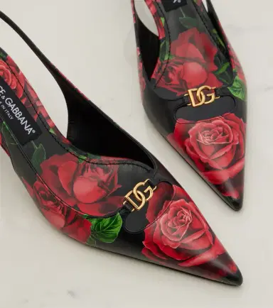 Dolce & Gabbana DG floral leather slingback pumps | Thumbnail 2 Dolce & Gabbana DG floral leather slingback pumps | Thumbnail 2
