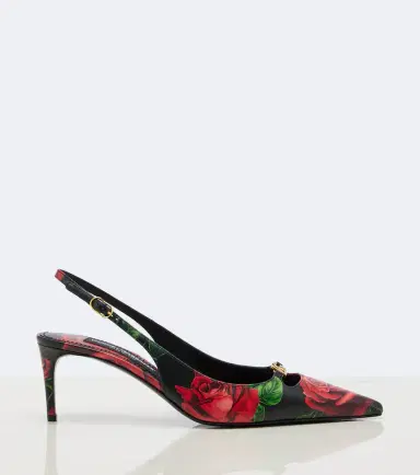Dolce & Gabbana DG floral leather slingback pumps | Thumbnail 3 Dolce & Gabbana DG floral leather slingback pumps | Thumbnail 3