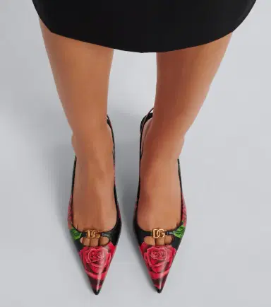 Dolce & Gabbana DG floral leather slingback pumps | Thumbnail 6 Dolce & Gabbana DG floral leather slingback pumps | Thumbnail 6