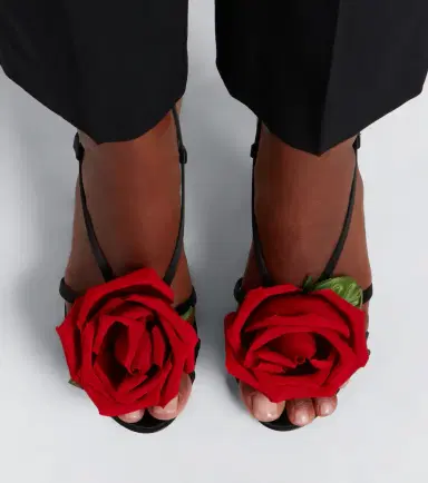 Dolce & Gabbana Floral-appliqué satin slingback sandals | Thumbnail 6 Dolce & Gabbana Floral-appliqué satin slingback sandals | Thumbnail 6