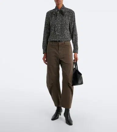 Nili Lotan Shon cotton twill barrel-leg pants | Thumbnail 2 Nili Lotan Shon cotton twill barrel-leg pants | Thumbnail 2