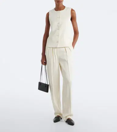 Loulou de Saison Alio Lds pleated straight pants | Thumbnail 3 Loulou de Saison Alio Lds pleated straight pants | Thumbnail 3