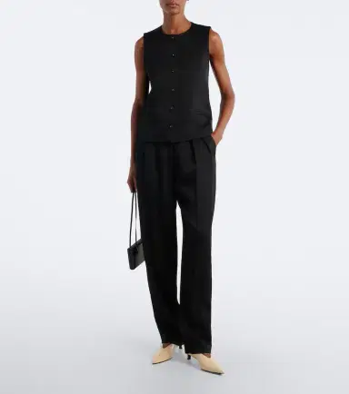 Loulou de Saison Alio Lds pleated straight pants | Thumbnail 2 Loulou de Saison Alio Lds pleated straight pants | Thumbnail 2