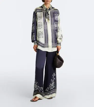 ALÉMAIS Alémais Banderra scarf-detail printed silk shirt | Thumbnail 3 ALÉMAIS Alémais Banderra scarf-detail printed silk shirt | Thumbnail 3