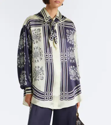 ALÉMAIS Alémais Banderra scarf-detail printed silk shirt | Thumbnail 5 ALÉMAIS Alémais Banderra scarf-detail printed silk shirt | Thumbnail 5