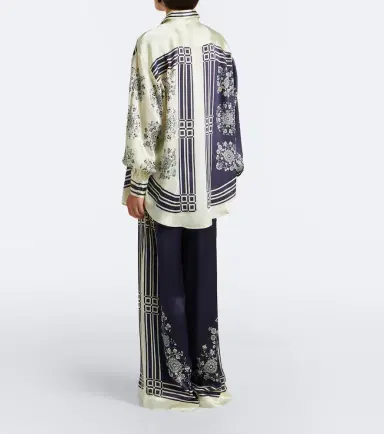 ALÉMAIS Alémais Banderra printed silk satin wide-leg pants | Thumbnail 3 ALÉMAIS Alémais Banderra printed silk satin wide-leg pants | Thumbnail 3