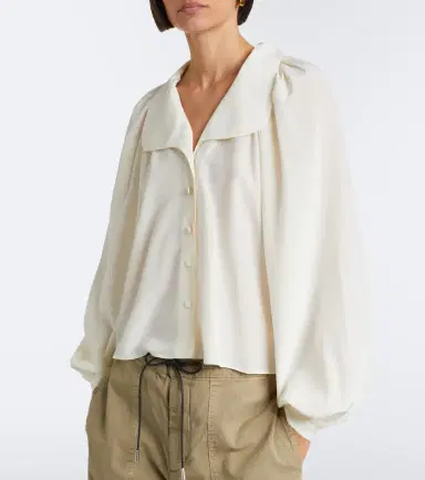 Frame Gala silk georgette blouse | Thumbnail 3 Frame Gala silk georgette blouse | Thumbnail 3