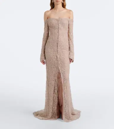 Marmar Halim Embellished off-shoulder lace gown | Thumbnail 4 Marmar Halim Embellished off-shoulder lace gown | Thumbnail 4