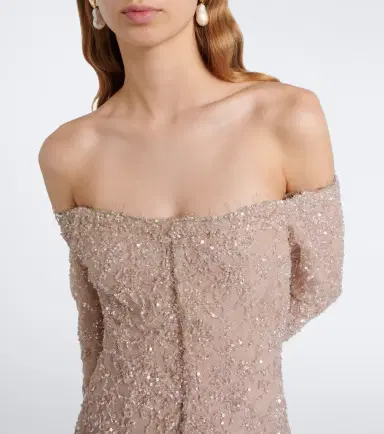 Marmar Halim Embellished off-shoulder lace gown | Thumbnail 5 Marmar Halim Embellished off-shoulder lace gown | Thumbnail 5