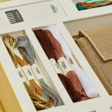 Fendi Iconic Baguette® bag made of perforated cotton | Thumbnail 5 Fendi Iconic Baguette® bag made of perforated cotton | Thumbnail 5