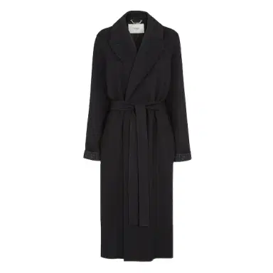 Fendi Midi coat with a large lapel collar and matching belt at | Thumbnail 1 Fendi Midi coat with a large lapel collar and matching belt at | Thumbnail 1