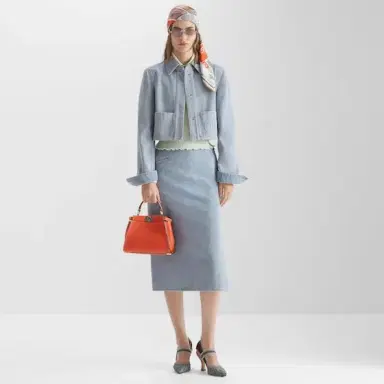 Fendi Long-sleeved crop jacket with shirt collar and cuffs | Thumbnail 4 Fendi Long-sleeved crop jacket with shirt collar and cuffs | Thumbnail 4