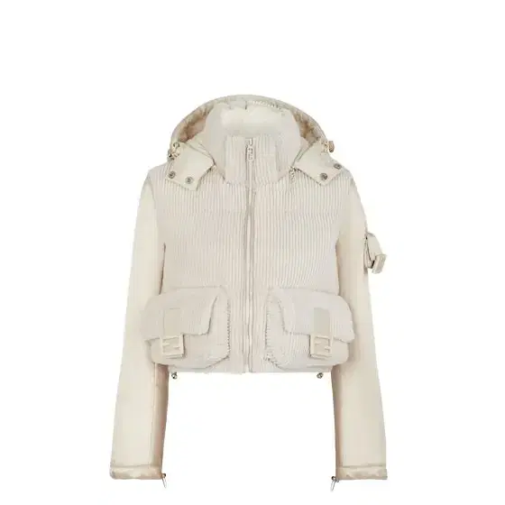 Cropped, padded jacket with high collar and removable hood Cropped, padded jacket with high collar and removable hood