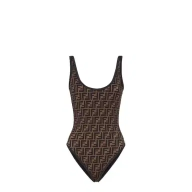 Fendi Reversible swimsuit made from brown Lycra® with full FF | Thumbnail 1 Fendi Reversible swimsuit made from brown Lycra® with full FF | Thumbnail 1