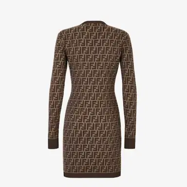 Fendi Long, crew-neck dress with a fitted silhouette and long | Thumbnail 2 Fendi Long, crew-neck dress with a fitted silhouette and long | Thumbnail 2