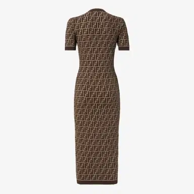 Fendi Fitted midi dress with round neckline and short sleeves | Thumbnail 2 Fendi Fitted midi dress with round neckline and short sleeves | Thumbnail 2