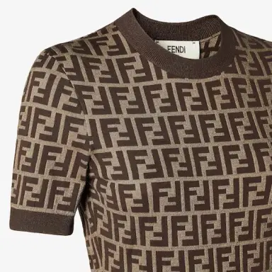 Fendi Fitted midi dress with round neckline and short sleeves | Thumbnail 3 Fendi Fitted midi dress with round neckline and short sleeves | Thumbnail 3