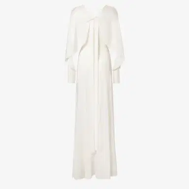 Fendi Long dress with a flowing silhouette, featuring cape | Thumbnail 2 Fendi Long dress with a flowing silhouette, featuring cape | Thumbnail 2