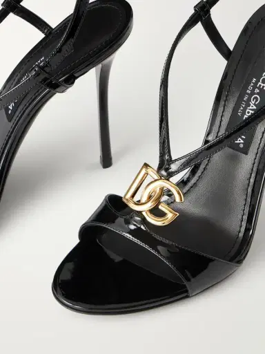 Dolce & Gabbana Logo-detailed 105 Patent-leather Sandals | Thumbnail 5 Dolce & Gabbana Logo-detailed 105 Patent-leather Sandals | Thumbnail 5