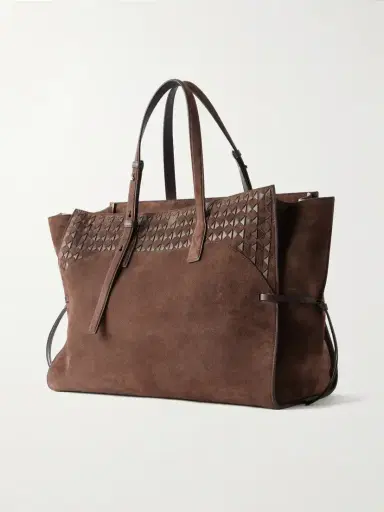 Serapian Maro Maxi Leather-trimmed Suede Tote | Thumbnail 4 Serapian Maro Maxi Leather-trimmed Suede Tote | Thumbnail 4