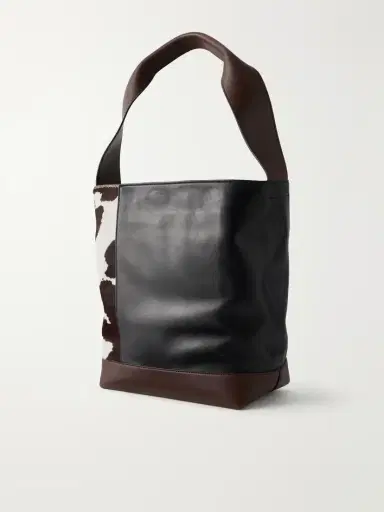 Marni Pod Leather-trimmed Cow-print Calf-hair Tote | Thumbnail 4 Marni Pod Leather-trimmed Cow-print Calf-hair Tote | Thumbnail 4