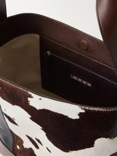 Marni Pod Leather-trimmed Cow-print Calf-hair Tote | Thumbnail 6 Marni Pod Leather-trimmed Cow-print Calf-hair Tote | Thumbnail 6