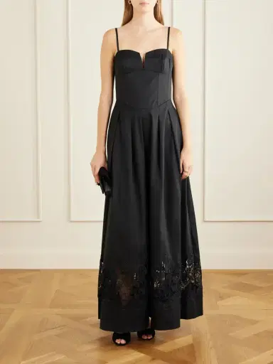 Rebecca Vallance Claribelle Lace-trimmed Cotton-blend Poplin Gown | Thumbnail 2 Rebecca Vallance Claribelle Lace-trimmed Cotton-blend Poplin Gown | Thumbnail 2