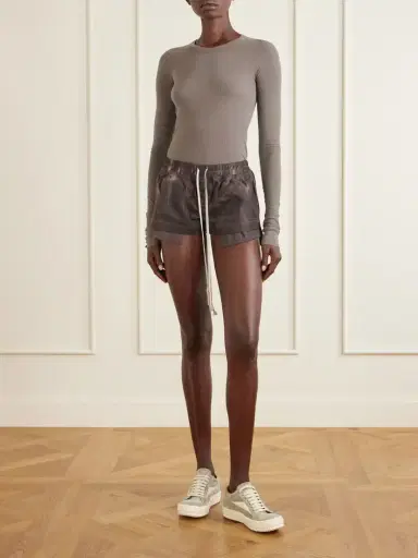 Rick Owens Fog Distressed Denim Shorts | Thumbnail 2 Rick Owens Fog Distressed Denim Shorts | Thumbnail 2