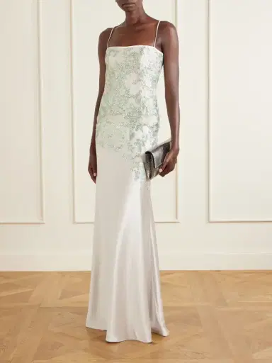 Costarellos Jennan Sequin-embroidered Satin Gown | Thumbnail 2 Costarellos Jennan Sequin-embroidered Satin Gown | Thumbnail 2