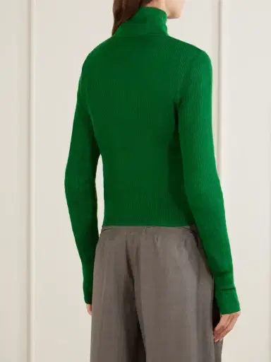 The Frankie Shop Sade Ribbed Wool And Silk-blend Half-zip Sweater | Thumbnail 3 The Frankie Shop Sade Ribbed Wool And Silk-blend Half-zip Sweater | Thumbnail 3