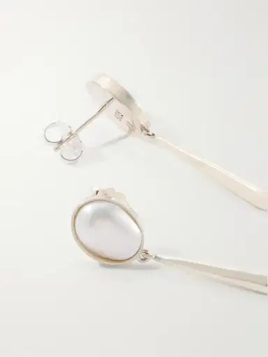 Loren Stewart Costeau Sterling Silver Pearl Earrings | Thumbnail 3 Loren Stewart Costeau Sterling Silver Pearl Earrings | Thumbnail 3