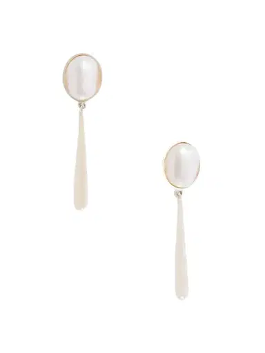 Loren Stewart Costeau Sterling Silver Pearl Earrings | Thumbnail 1 Loren Stewart Costeau Sterling Silver Pearl Earrings | Thumbnail 1