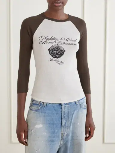 Acne Studios Printed Cotton-ribbed T-shirt | Thumbnail 3 Acne Studios Printed Cotton-ribbed T-shirt | Thumbnail 3