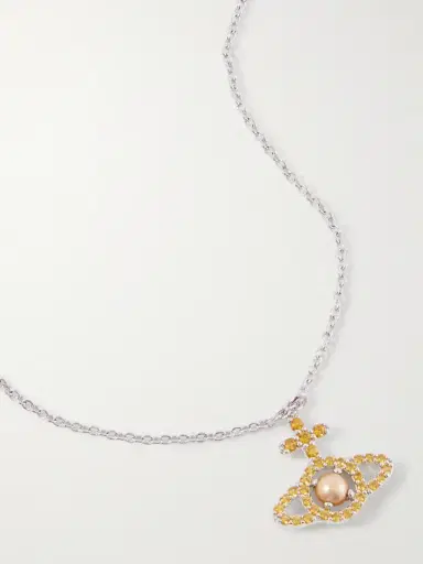 Vivienne Westwood Olympia Platinum, Crystal And Pearl Necklace | Thumbnail 4 Vivienne Westwood Olympia Platinum, Crystal And Pearl Necklace | Thumbnail 4