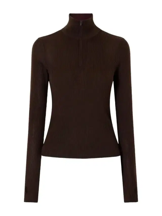 Sade Ribbed Wool And Silk-blend Half-zip Sweater Sade Ribbed Wool And Silk-blend Half-zip Sweater