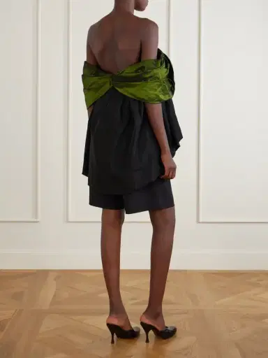 Simone Rocha Bow-detailed Gathered Taffeta Blouse | Thumbnail 3 Simone Rocha Bow-detailed Gathered Taffeta Blouse | Thumbnail 3