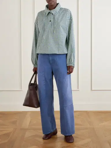 Marni Gathered Checked Cotton Blouse | Thumbnail 2 Marni Gathered Checked Cotton Blouse | Thumbnail 2