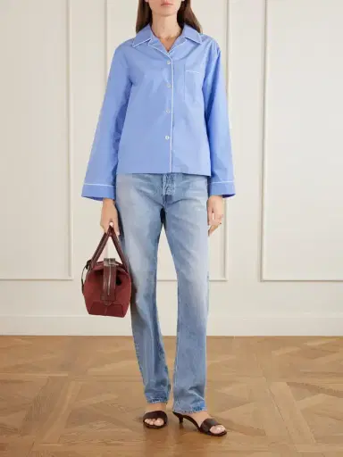 Tod's Bauletto Mini Croc-effect Leather-trimmed Suede Top Handle Bag | Thumbnail 3 Tod's Bauletto Mini Croc-effect Leather-trimmed Suede Top Handle Bag | Thumbnail 3