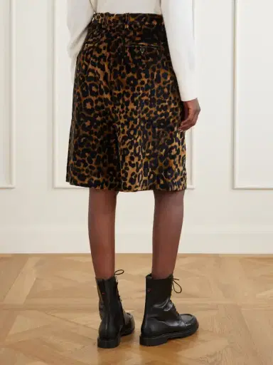 R13 Jumbo Pleated Leopard-print Cotton-velvet Shorts | Thumbnail 4 R13 Jumbo Pleated Leopard-print Cotton-velvet Shorts | Thumbnail 4