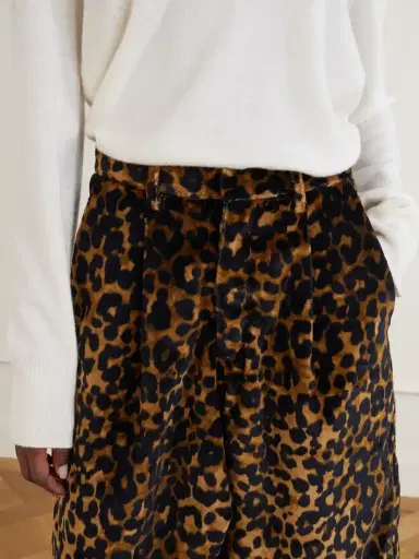 R13 Jumbo Pleated Leopard-print Cotton-velvet Shorts | Thumbnail 5 R13 Jumbo Pleated Leopard-print Cotton-velvet Shorts | Thumbnail 5