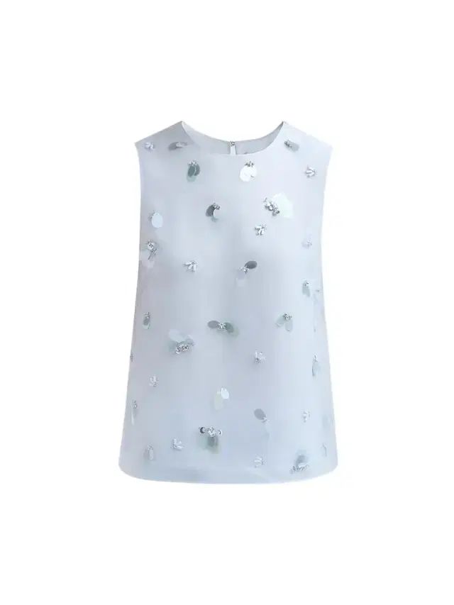 Women's Celia Embellished Silk Top - Periwinkle Sky Women's Celia Embellished Silk Top - Periwinkle Sky