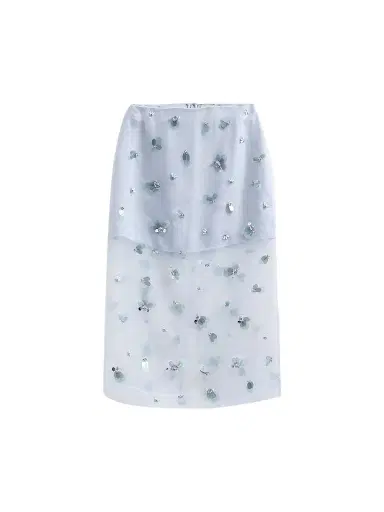 SIMKHAI Women's Delilah Silk Midi Skirt - Periwinkle Sky | Thumbnail 1 SIMKHAI Women's Delilah Silk Midi Skirt - Periwinkle Sky | Thumbnail 1