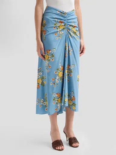 Veronica Beard Women's Limani Silk-Blend Midi Skirt - Blue River Multi | Thumbnail 4 Veronica Beard Women's Limani Silk-Blend Midi Skirt - Blue River Multi | Thumbnail 4