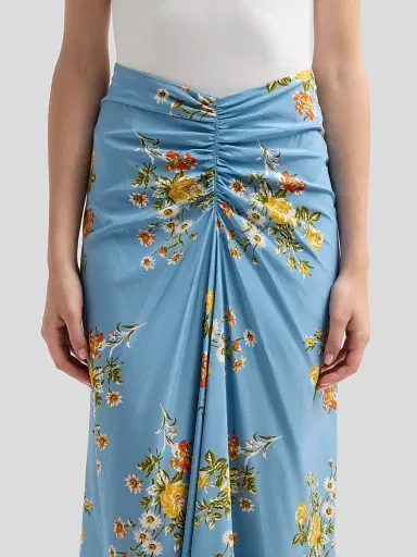 Veronica Beard Women's Limani Silk-Blend Midi Skirt - Blue River Multi | Thumbnail 5 Veronica Beard Women's Limani Silk-Blend Midi Skirt - Blue River Multi | Thumbnail 5