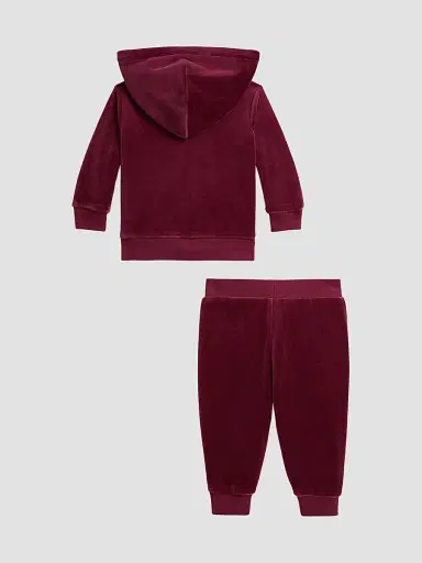Polo Ralph Lauren Baby Girl's Velour Lace-Trimmed Sweatsuit - Aubergine 9 Months | Thumbnail 2 Polo Ralph Lauren Baby Girl's Velour Lace-Trimmed Sweatsuit - Aubergine 9 Months | Thumbnail 2
